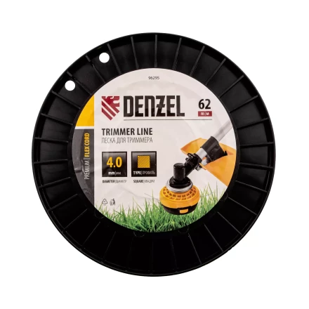 Леска для триммера квадрат, 4,0мм х 62м, на DIN катушке FLEX CORD// Denzel 96295 купить в Сургуте