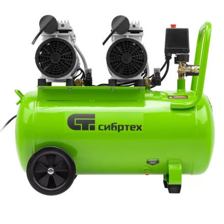 Компрессор безмаслянный малошумный Сибртех МБ 2000/50 58007, 2000 Вт, 50л, 300 л/мин купить в Сургуте