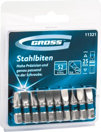Набор бит РН1х25, сталь S2, 10шт GROSS 11329 купить в Сургуте