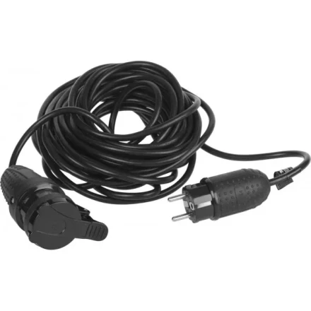 Удлинитель ЗУБР электрический, ПВС 3х1кв мм, черный, 1 гнездо, IP44, макс мощн 2200Вт, 20м 55016-20 купить в Сургуте