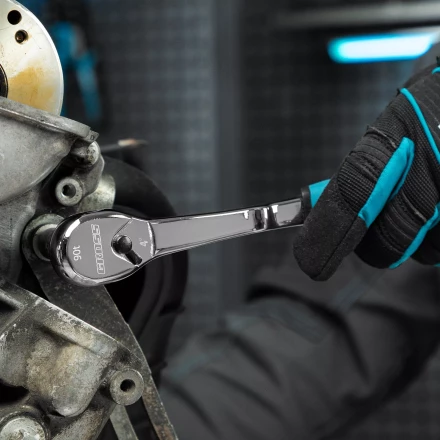 Ключ-трещотка 3/8&quot; Gross 14054, CrV, 90 зубьев, усиленный, хром купить в Сургуте