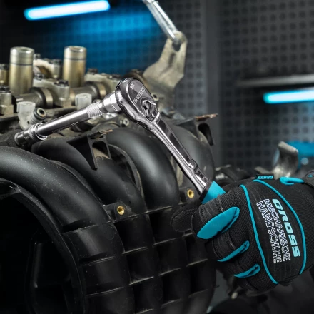 Ключ-трещотка 3/8&quot; Gross 14054, CrV, 90 зубьев, усиленный, хром купить в Сургуте