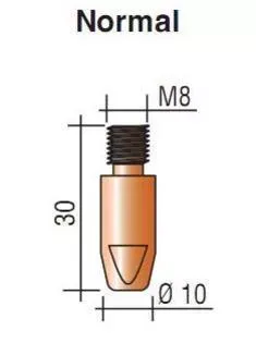 Наконечник к гор. п/а M8, d.1,2 мм L30 (тело 10) Cu-Cr-Zr Aurora купить в Сургуте