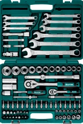 Набор KRAFTOOL "EXPERT QUALITAT": Торцовые головки "SUPER LOCK" с присоединит квадратом, 1/2",1/4",82 предмета 27887-H82_z03