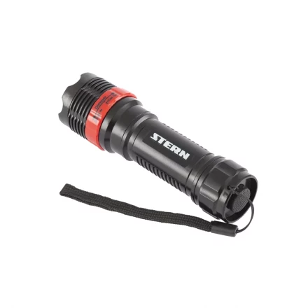 Фонарь бытовой пластик 1W LED ремешок зум 3 режима 100% - 50% - стробоскоп 3хААА Stern 90570 купить в Сургуте