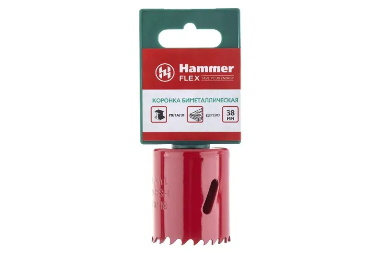 Коронка биметаллическая HAMMER Ф38х38мм 5/8" BiMETALL (224-008) купить в Сургуте