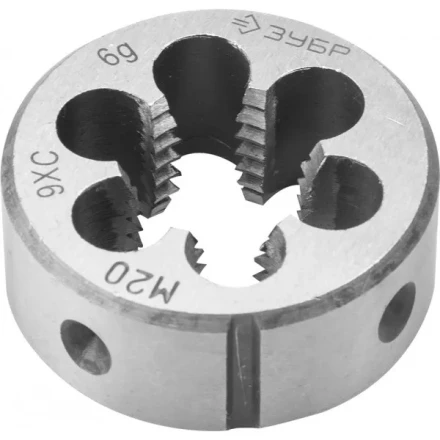 Плашка ЗУБР &quot;МАСТЕР&quot; круглая ручная для нарезания метрической резьбы, мелкий шаг, М20 x 1,5 4-28022-20-1.5 купить в Сургуте