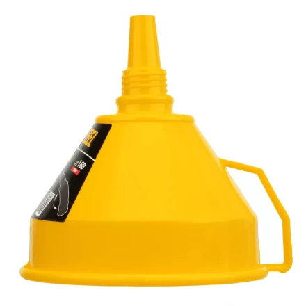 Воронка пластиковая 160 мм с металлическим ситом, непроливайкой и гибким наконечником Denzel 537208 купить в Сургуте