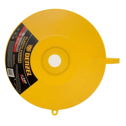 Воронка пластиковая 160 мм с металлическим ситом, непроливайкой и гибким наконечником Denzel 537208 купить в Сургуте