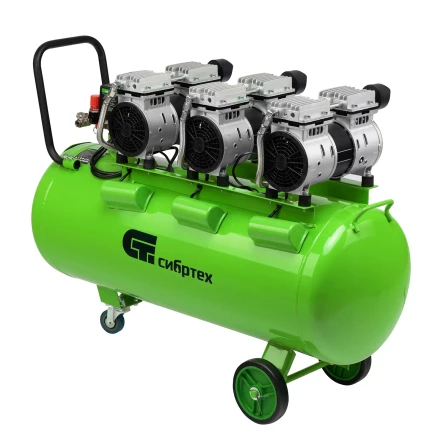 Компрессор безмаслянный малошумный Сибртех МБ 2250/100, 2250 Вт, 100л, 400 л/мин купить в Сургуте