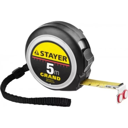 Рулетка STAYER GRAND, корпус с противоскользящим напылением, упрочненное полотно, 5м/19мм 552021 купить в Сургуте