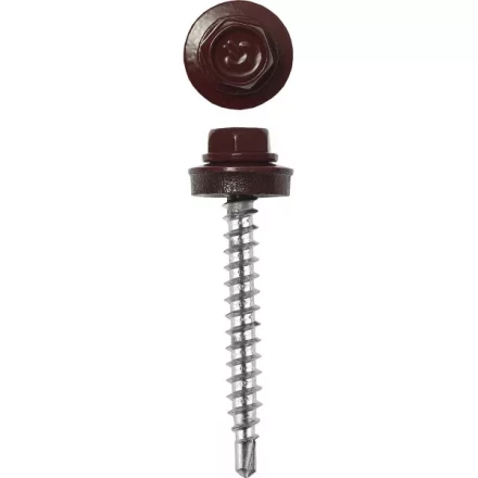 Саморезы ЗУБР окраш., RAL 8028 земел.-коричн., для крепл. кров. матер. к металл. констр., 5.5x19мм, 500шт 4-300315-55-019-8028 купить в Сургуте