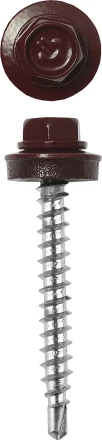 Саморезы ЗУБР окраш., RAL 8028 земел.-коричн., для крепл. кров. матер. к металл. констр., 5.5x19мм, 500шт 4-300315-55-019-8028 купить в Сургуте