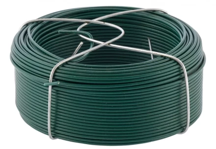 Проволока с ПВХ покрытием зеленая 1,5 мм длина 50 м Сибртех 47772 купить в Сургуте