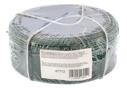 Проволока с ПВХ покрытием зеленая 1,5 мм длина 50 м Сибртех 47772 купить в Сургуте