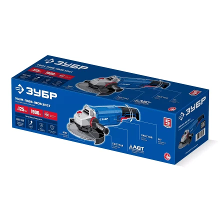 ЗУБР 1900 Вт, d125 мм, УШМ, регулировка оборотов, фланец МИГ, Профессионал (УШМ-П125-1905 ЭПСТ) купить в Сургуте