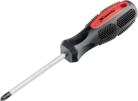 Отвертка Anti-Slip Ph2 х 100 мм CrV двухкомп. рукоятка MATRIX 12248 купить в Сургуте