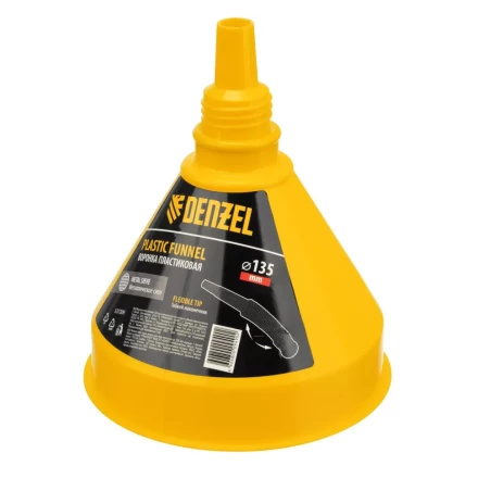 Воронка пластиковая 135 мм с металлическим ситом и гибким наконечником Denzel 537209 купить в Сургуте