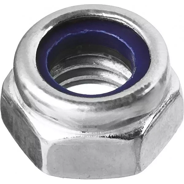 Гайка DIN 985 с нейлоновым кольцом, M10, 4 шт, кл. пр. 6, оцинкованная, ЗУБР 303586-10 купить в Сургуте