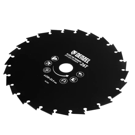 Диск для триммера c долотообразной формой зуба Denzel, 230 х 25,4 26 зубов, 96380 купить в Сургуте