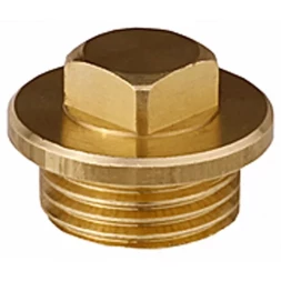 Заглушка GENERAL FITTINGS, 6-ти гранная головка с прижимной шайбой, никелированная латунь, наружная резьба, 3/4&quot; 51099-3/4