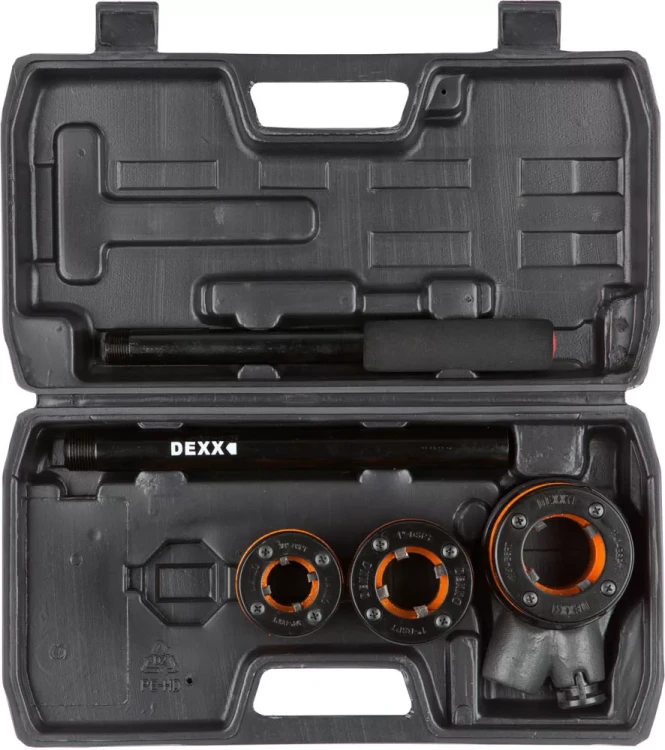 Набор DEXX: Клуппы трубные, с трещоткой 620мм, №3: 1/2", 3/4", 1" 28280-H3 купить в Сургуте