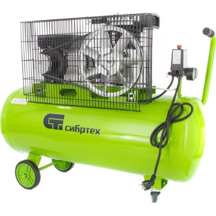 Компрессор масляный поршневой ременной привод Сибртех КР-2200/100 58042 купить в Сургуте