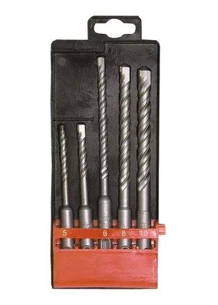 Набор буров по бетону 5-6х110 6-8-10х160 мм 5 шт в пластиковой коробке SDS PLUS MATRIX 71095 купить в Сургуте