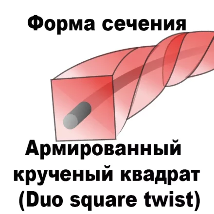Леска для триммера DUO SQUARE TWIST (квадрат крученый армированный) 2,0ММХ15М купить в Сургуте