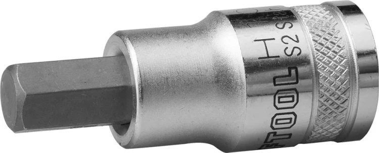 Торцовая бита-головка KRAFTOOL "INDUSTRIE QUALITAT", материал S2, HEX, сатинированная, 1/2", H10 27908-10_z01 купить в Сургуте