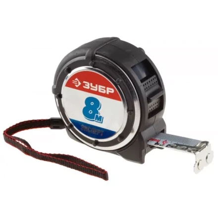 Рулетка ЗУБР &quot;ЭКСПЕРТ&quot; &quot;АНТЕЙ&quot;, металлический обрезиненный корпус, полотно с нейлоновым напылением, 8мх25мм 34053-08-25 купить в Сургуте
