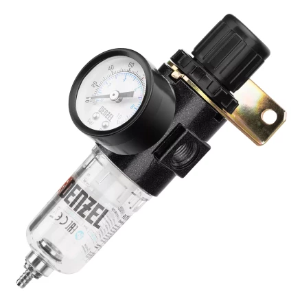 Фильтр-регулятор Denzel FR1500, 10 бар, 1500 л/мин, 1/4", 57459 купить в Сургуте