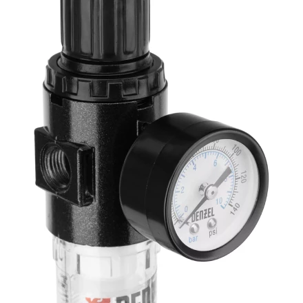 Фильтр-регулятор Denzel FR1500, 10 бар, 1500 л/мин, 1/4", 57459 купить в Сургуте