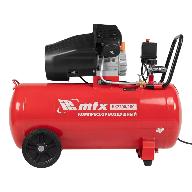 Компрессор воздушный MTX КК-2200/100, 2,2 кВт, 350 л/мин, 100 л, прямой привод, масляный купить в Сургуте