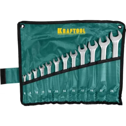 Набор комбинированных гаечных ключей 12 шт, 6 - 24 мм, KRAFTOOL 27079-H12 купить в Сургуте
