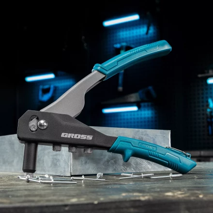 Заклепочник ручной Gross 40415, 260 мм, заклепки 2,4-3,2-4,0-4,8 мм купить в Сургуте