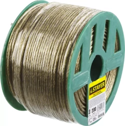 Трос стальной в полимерной оболочке, d=3,0 мм, L=200 м, STAYER Master 30410-30 30410-30