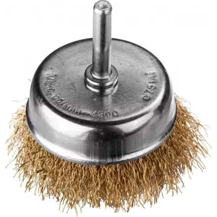 DEXX. Щетка чашечная для дрели, витая стальная латунированная проволока 0,3мм, 75мм 35109-075 купить в Сургуте