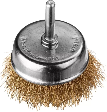 DEXX. Щетка чашечная для дрели, витая стальная латунированная проволока 0,3мм, 75мм 35109-075 купить в Сургуте