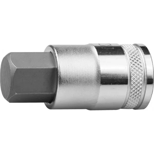 Торцовая бита-головка KRAFTOOL "INDUSTRIE QUALITAT", материал S2, HEX, сатинированная, 1/2", H17 27908-17_z01 купить в Сургуте