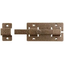 Задвижка накладная&quot;ЗД-06&quot;для дверей усиленная, порошковое покрытие, цвет бронза, квадратный засов 15х145х15мм, 75х115мм 37788-6