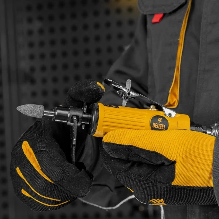 Пневмошлифмашина прямая Denzel 57464 PGS25000, 25000 об/мин, 10 шлиф. камней, цанга - 3, 6 мм, 113 л/мин купить в Сургуте