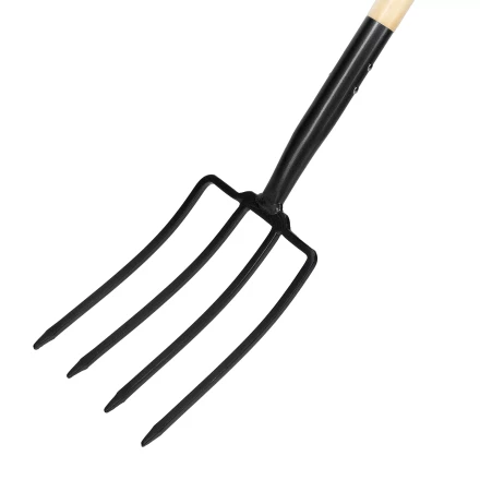 Вилы 4-рогие Palisad 61394, огородные, кованые, 195х295х1165 мм, деревянный лакированный черенок купить в Сургуте