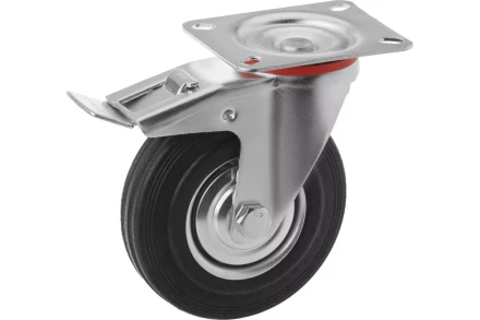 Колесо поворотное резина SCb 42 100 мм с тормозом (F) 1001717 купить в Сургуте