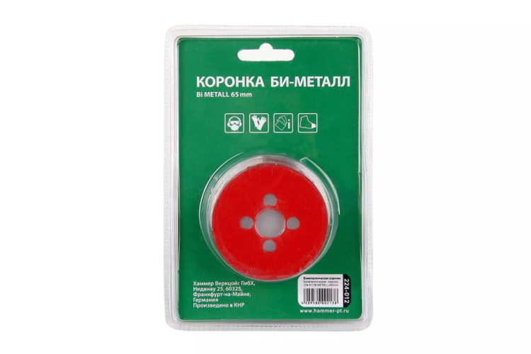 Коронка биметаллическая HAMMER Ф65х38мм 5/8" BiMETALL (224-012) купить в Сургуте