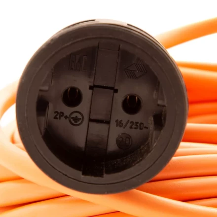 Удлинитель-шнур силовой 50 м Сибртех 95825, 16А, тип УХ16, ПВС, 1 розетка без заземления купить в Сургуте