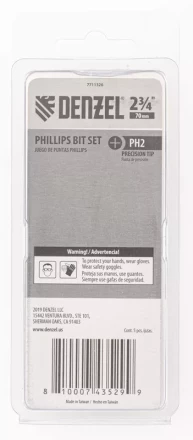 Набор бит, PH2x2х70 мм, 5 шт. Denzel 7711326 купить в Сургуте