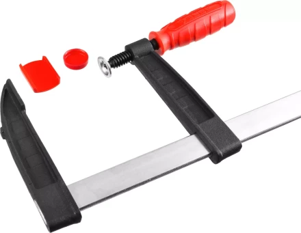 Струбцина ЗУБР &quot;МАСТЕР&quot;, тип &quot;F&quot;, пластмассовая ручка, стальная закаленная рейка, 80х300мм 32150-080-300 купить в Сургуте