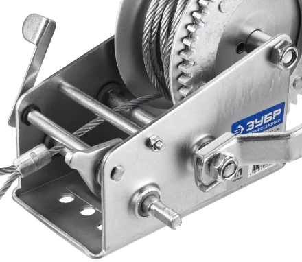 Лебедка ручная барабанная ЗУБР &quot;ПРОФЕССИОНАЛ&quot;, тяговая, тросовая, 1,1т, 8м 43113-1.1_z01 купить в Сургуте