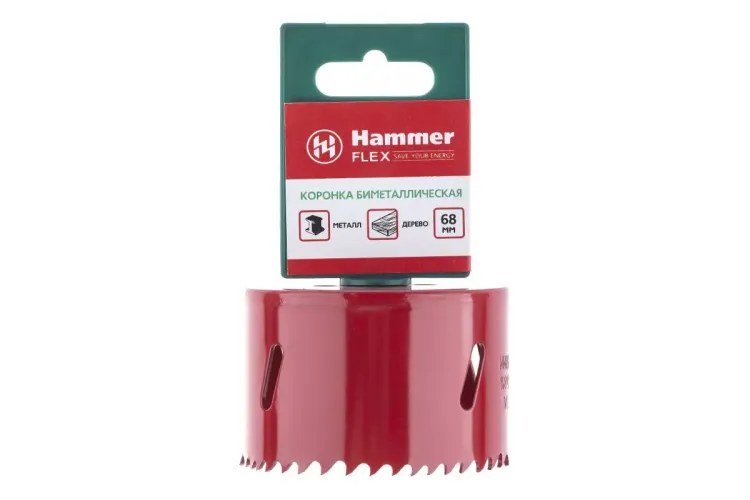 Коронка биметаллическая HAMMER Ф68х38мм 5/8" BiMETALL (224-013) купить в Сургуте